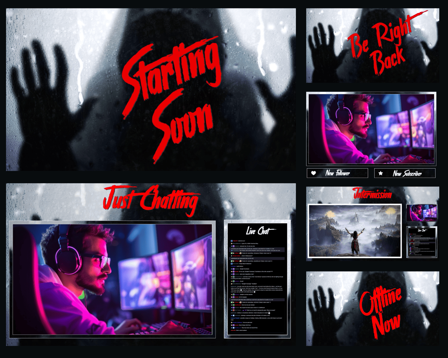 Stranger Horror Stream Overlay Template – Sinister, Thrilling, Bold for Gamers