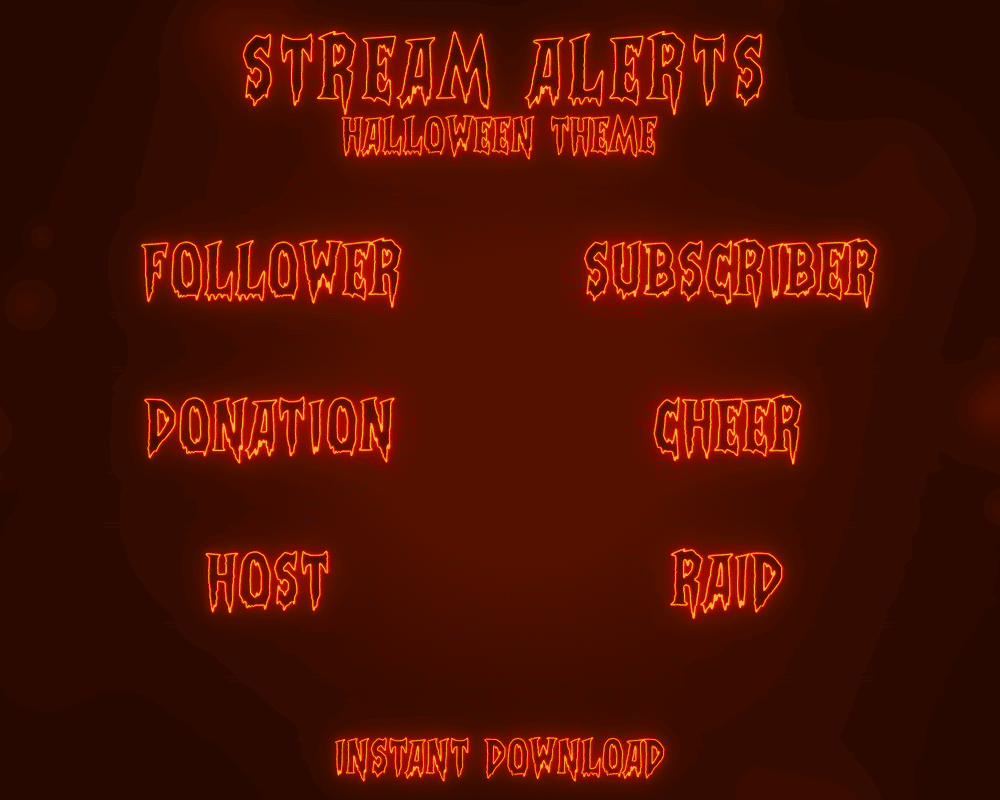 Spooky Halloween Red Alerts Overlay – Stream Alerts for Twitch & OBS
