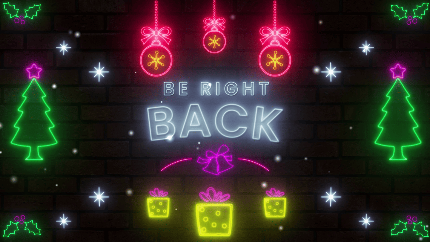 Christmas Neon Animated Twitch Stream Overlay - For Obs & Streamlabs