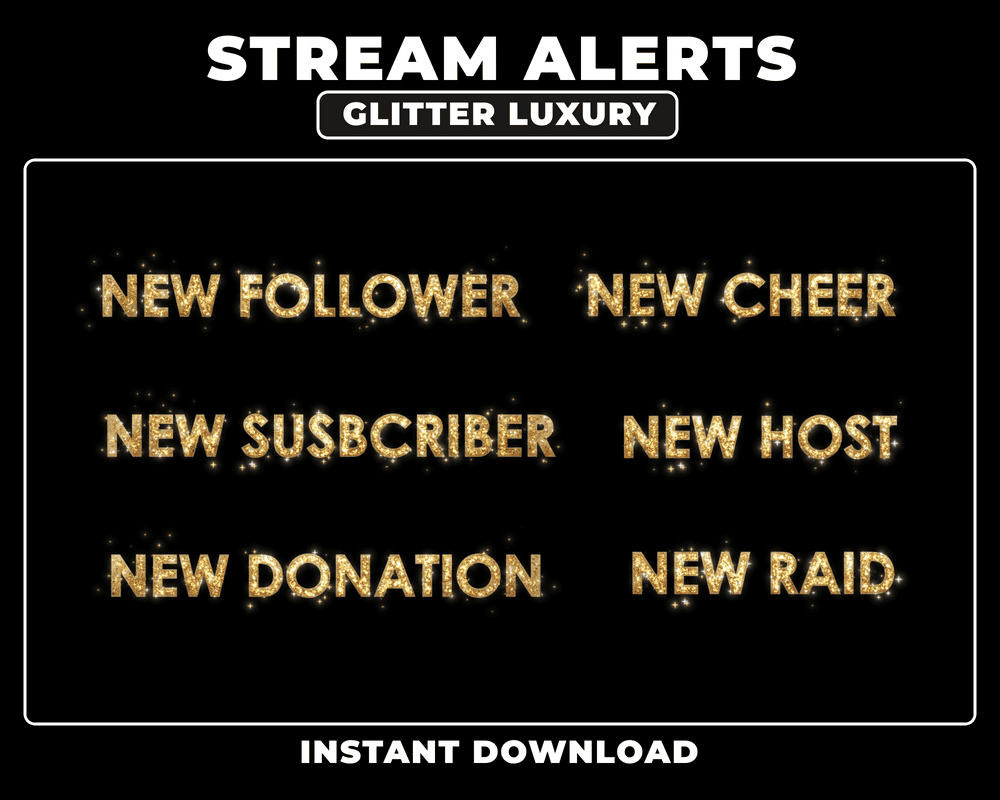 Animated Glitter Luxury Alerts – Streamlabs, OBS & Twitch Stream Alerts