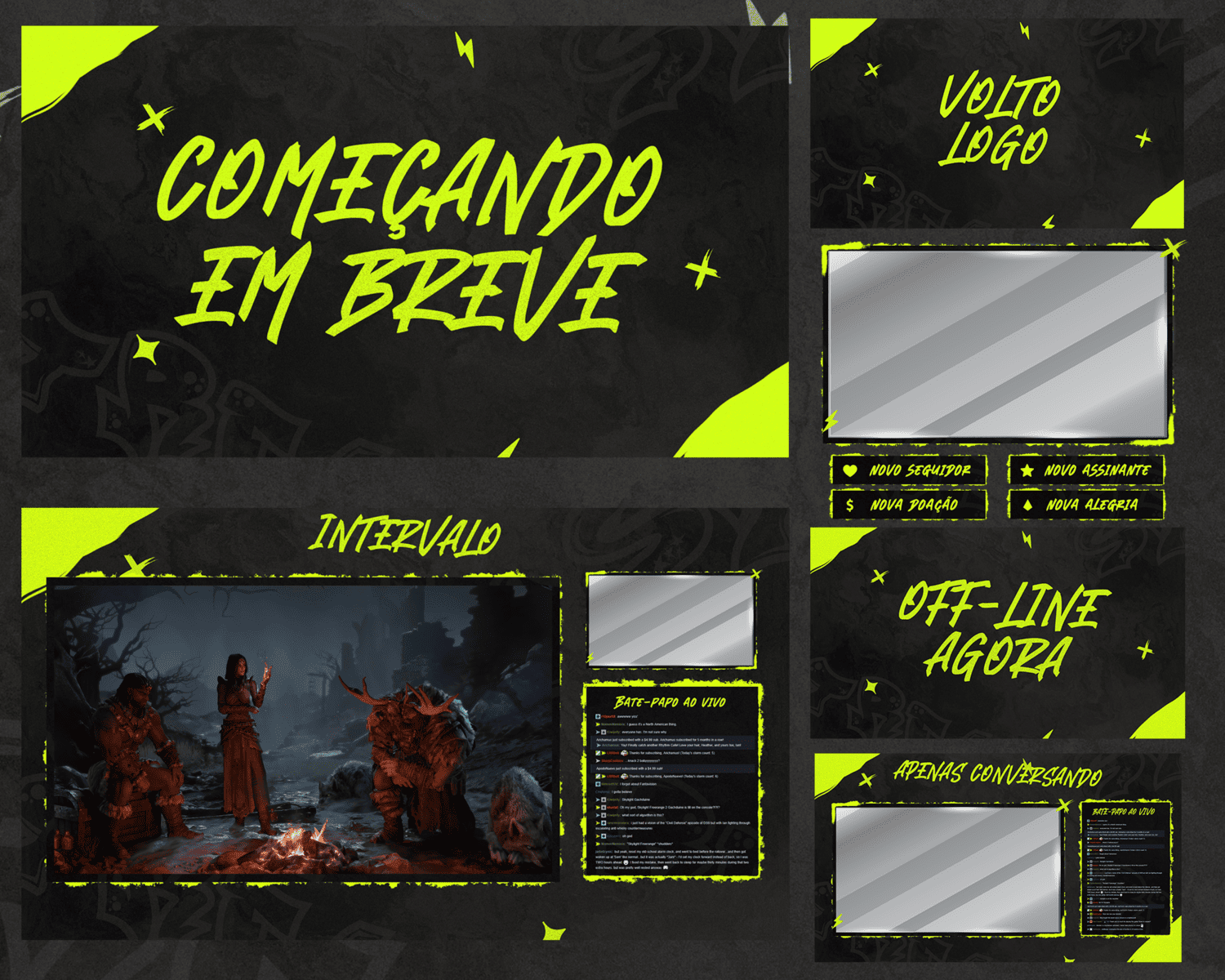 Yellow Black Twitch Overlay – Bold, High-Contrast Stream Design for Gamers