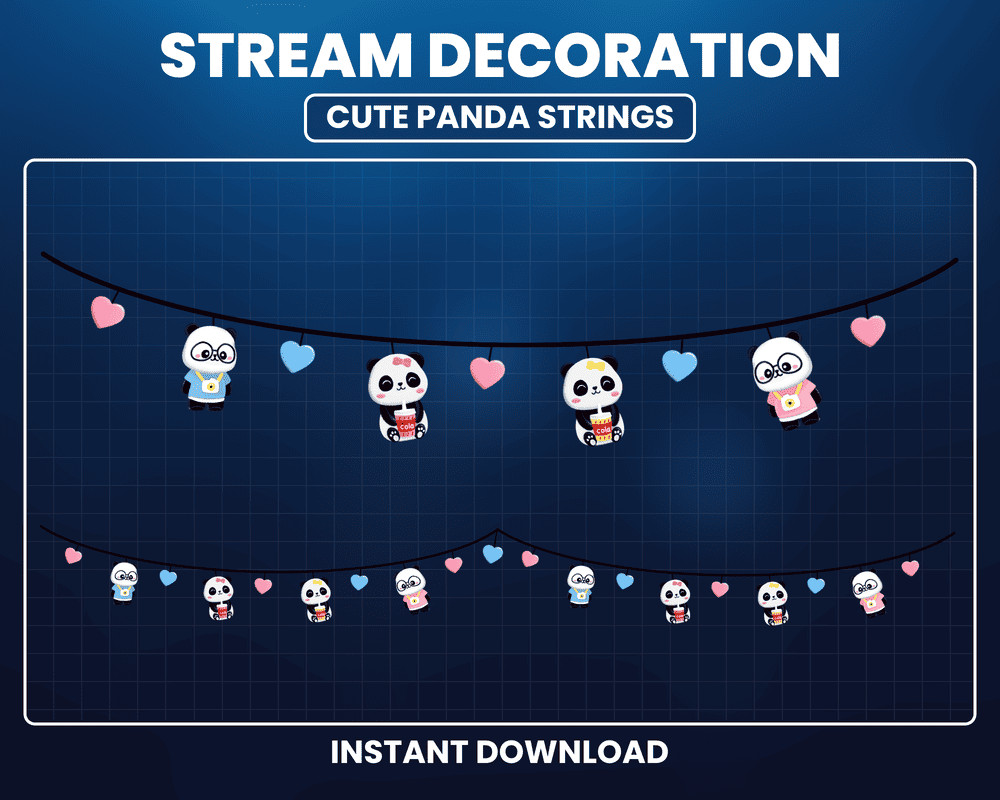 Panda Glasses Stream Overlay – Animated Twitch Stream Overlay for OBS & Streamlabs