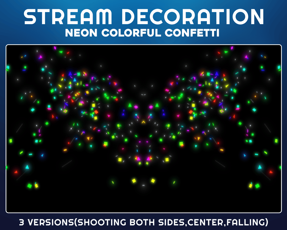 Vibrant Neon Confetti Stream Overlay – Animated Overlay for Twitch & OBS