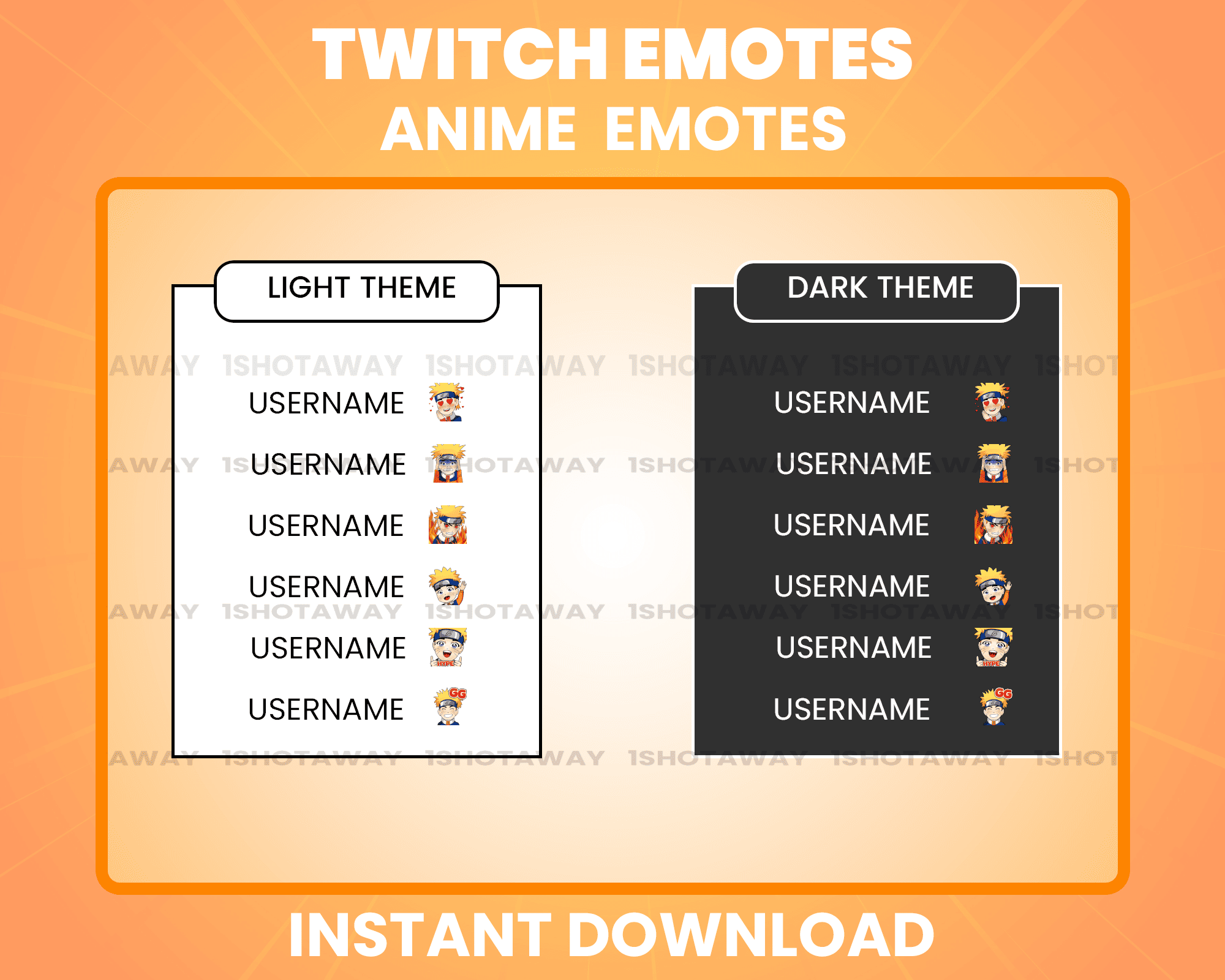 Naruto Chibi Stream Emotes for Twitch – Cute & Expressive Emote Pack