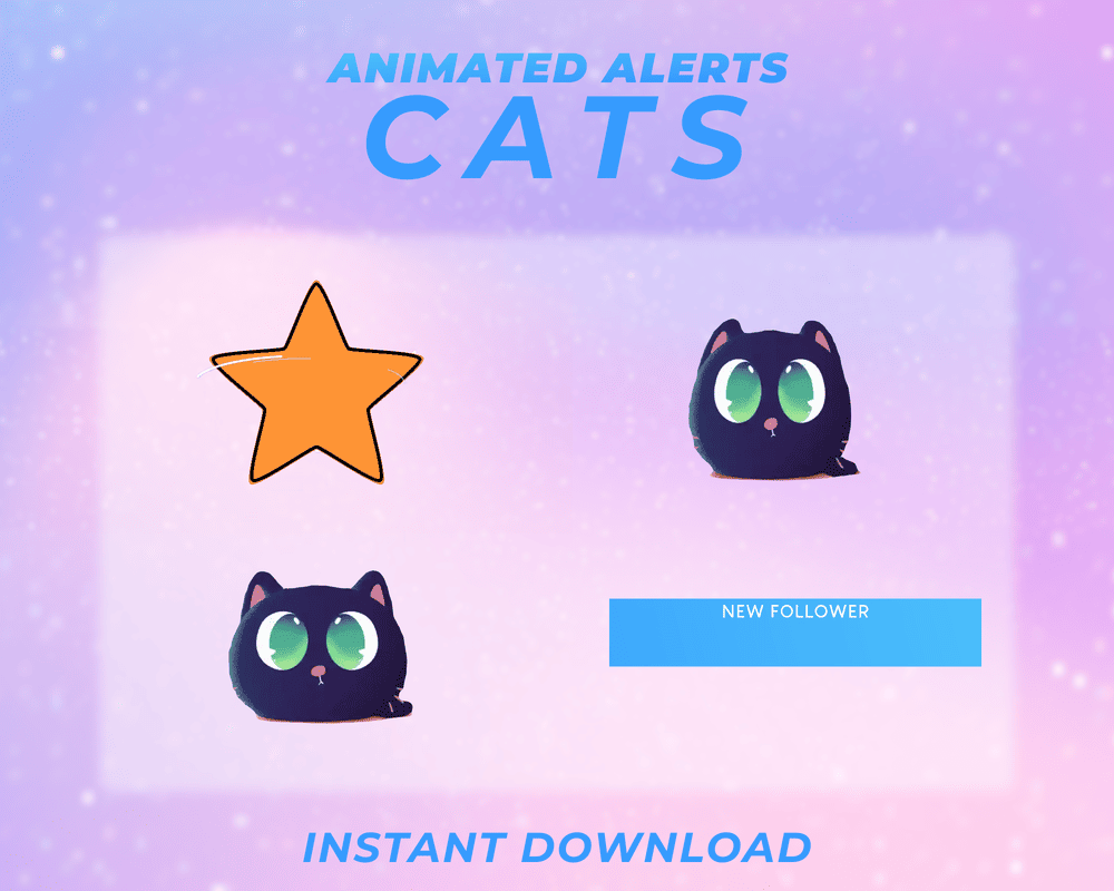Cute Kitty Alert Overlays for Twitch & OBS – Stream Alerts Streamlabs Setup