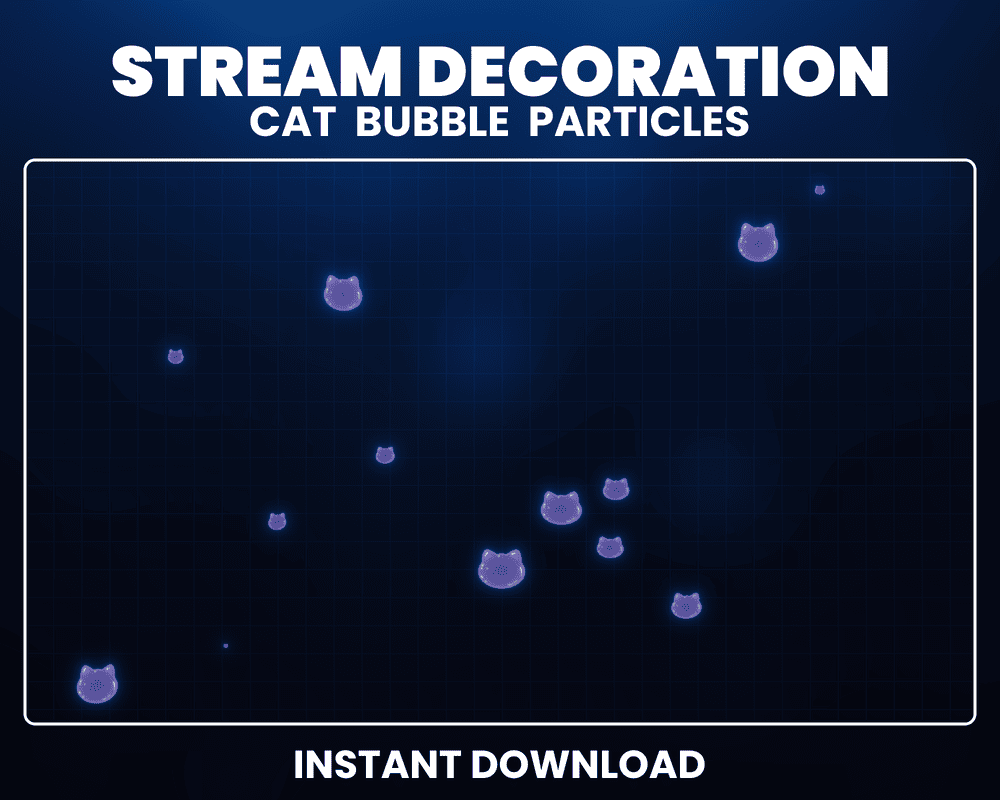Cat Face Particles Twitch Stream Overlay – Animated OBS & Streamlabs Design