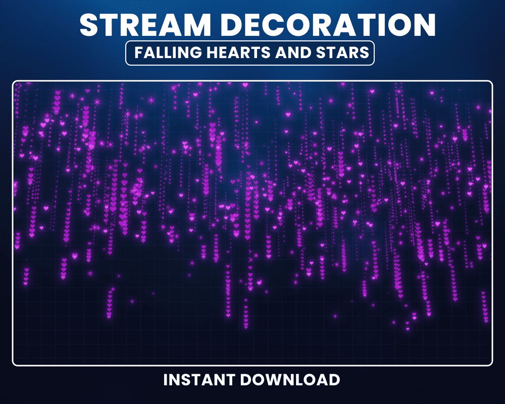 Hearts Falling Stream Overlay – Animated Twitch & OBS Stream Overlay