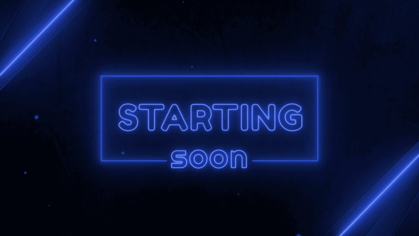 Neon Blue Animated Stream Overlay – Bold, High-Impact, Modern Template 