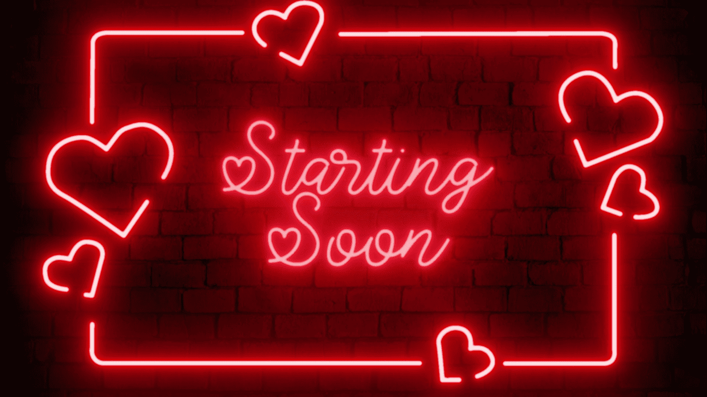 Valentine Neon Heart Stream Overlay for Valentine Twitch Streams – Obs, Streamlabs