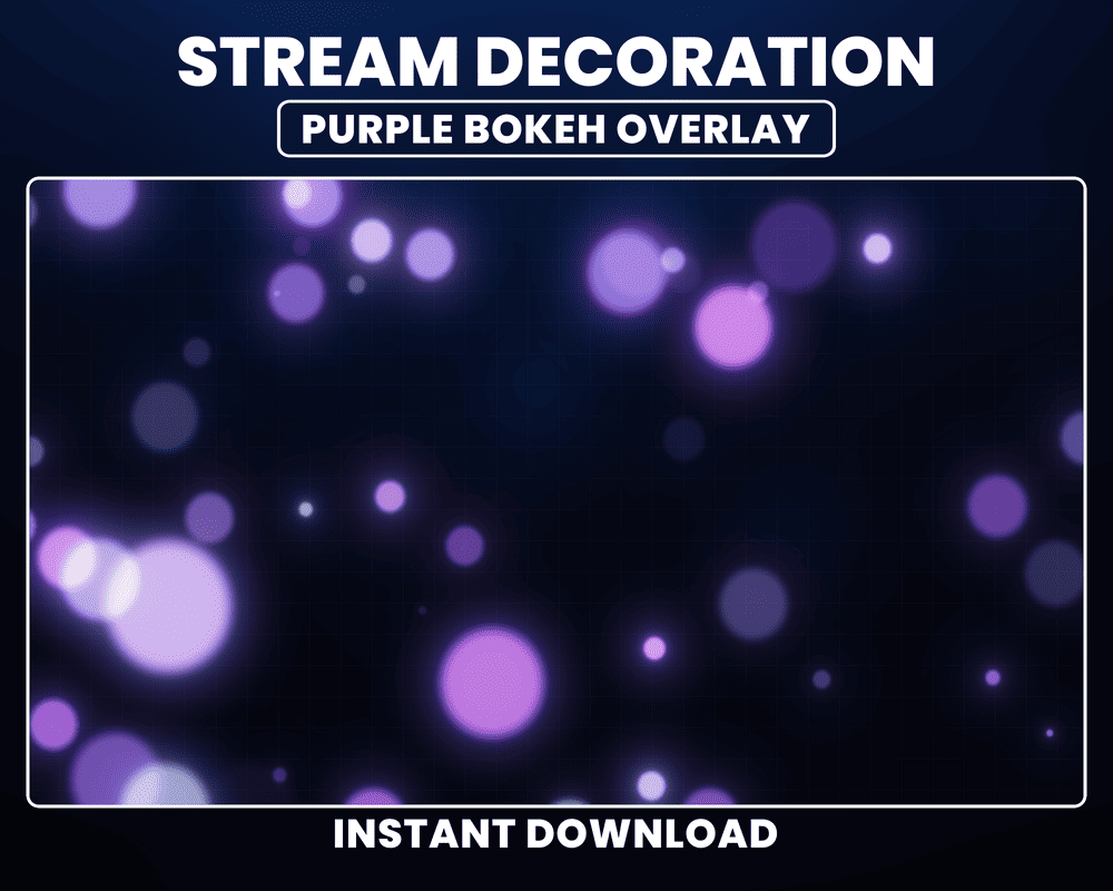 Purple Bokeh Stream Overlay – Animated Twitch & OBS Stream Overlay