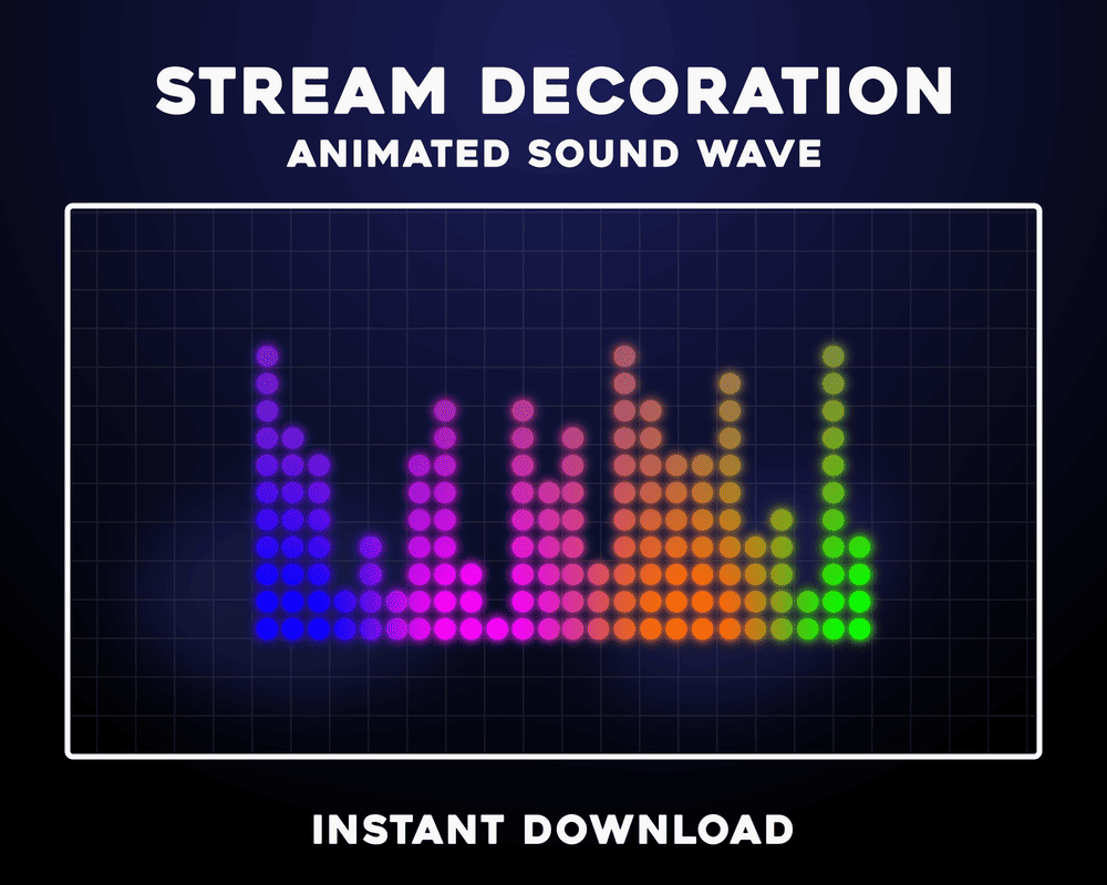 Animated Circle LED Sound Wave Stream Overlay – Christmas Neon for Twitch & OBS