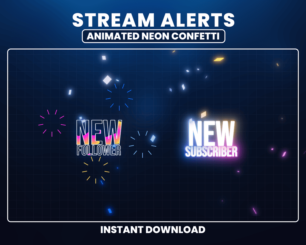 Twitch Stream Alerts Neon Fireworks – Bright, Festive Alert Overlays
