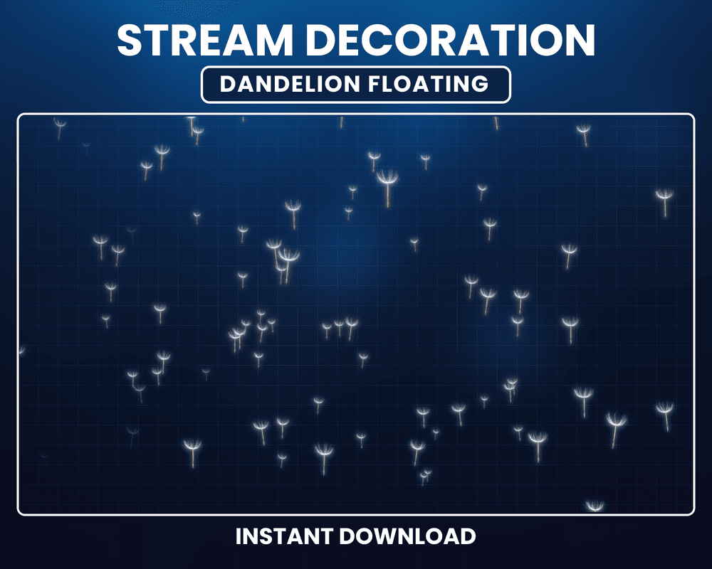 Dandelion Particle Animated Stream Overlay – Twitch & OBS Designs