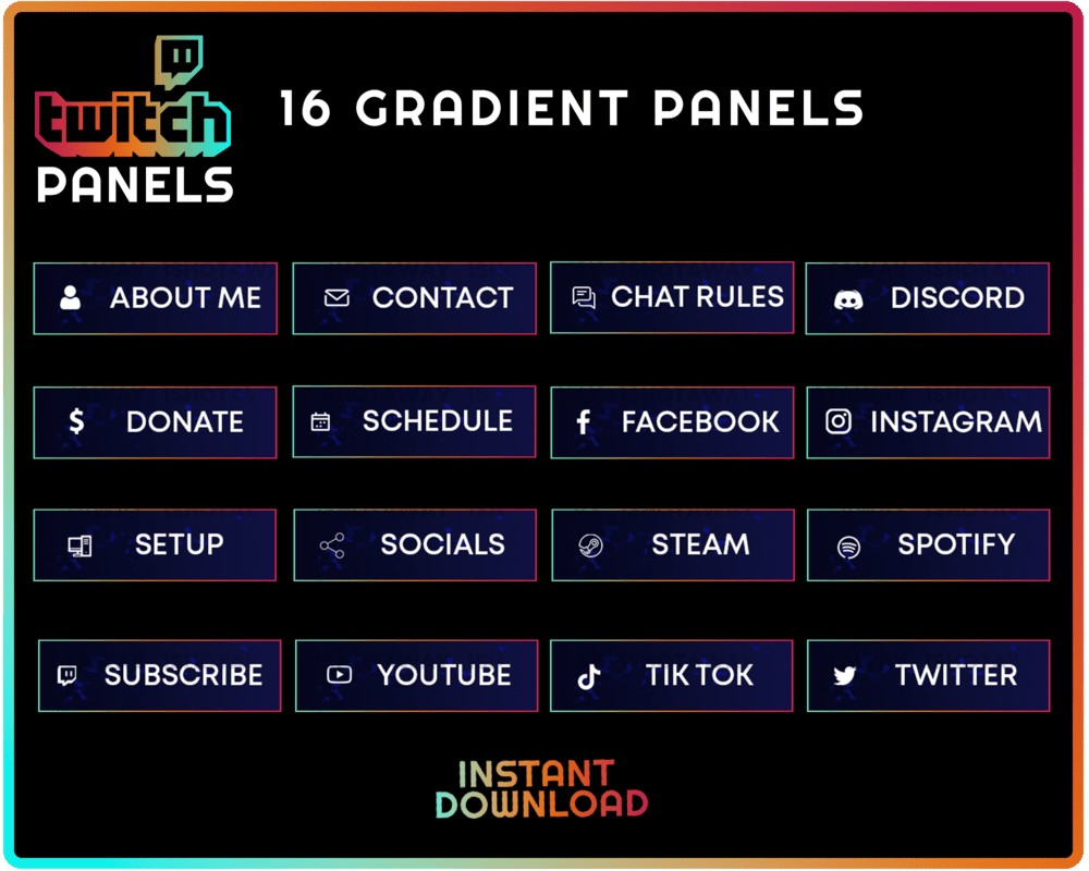 Neon Stream Panels for Twitch – Top Templates & Streamlabs Panels