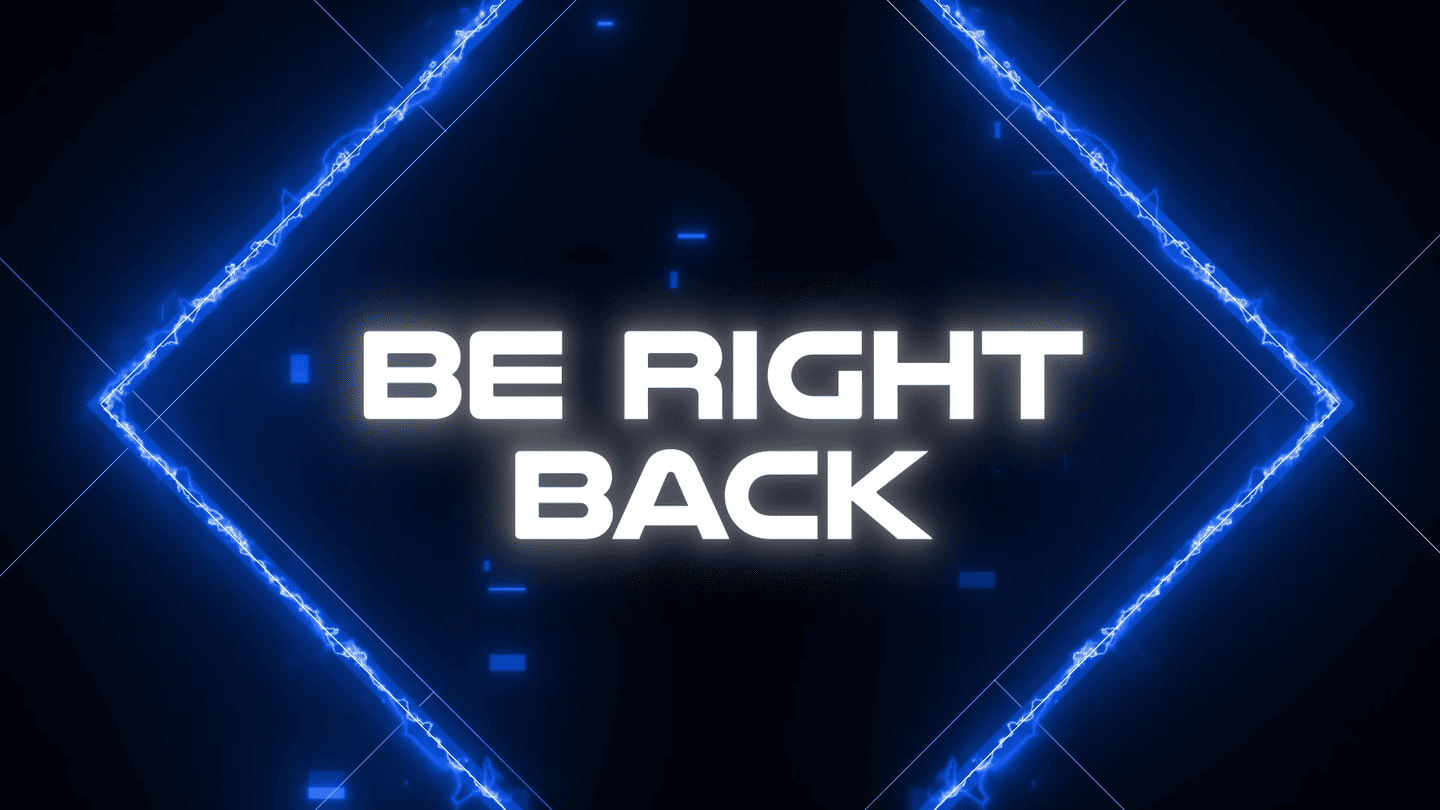 Neon Glitch Blue Overlay – Futuristic, Vibrant Stream Overlay for Twitch & OBS