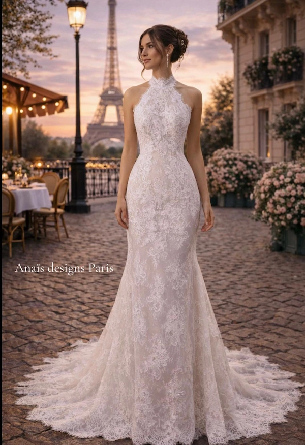 Robe de mariée en dentelle dos nu