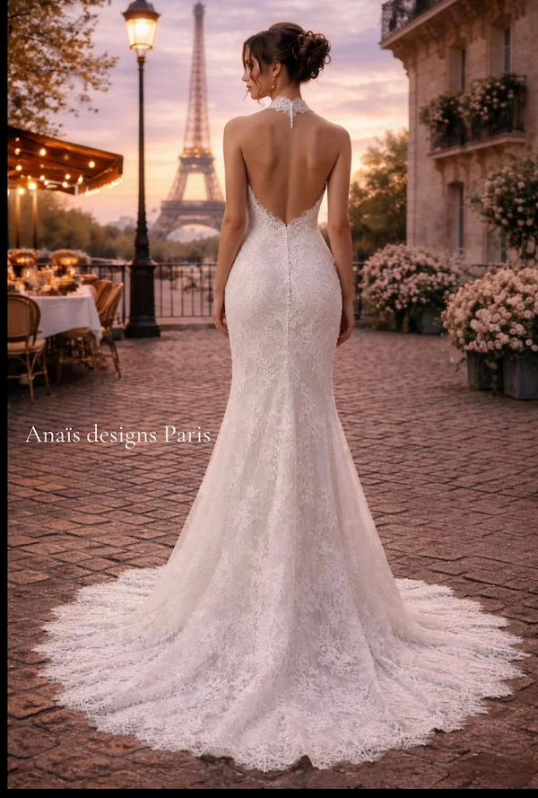 Robe de mariée en dentelle dos nu