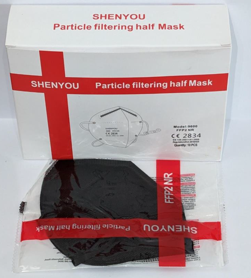 Staubmaske FFP2, schwarz, ohne Ventil, 10er Pack