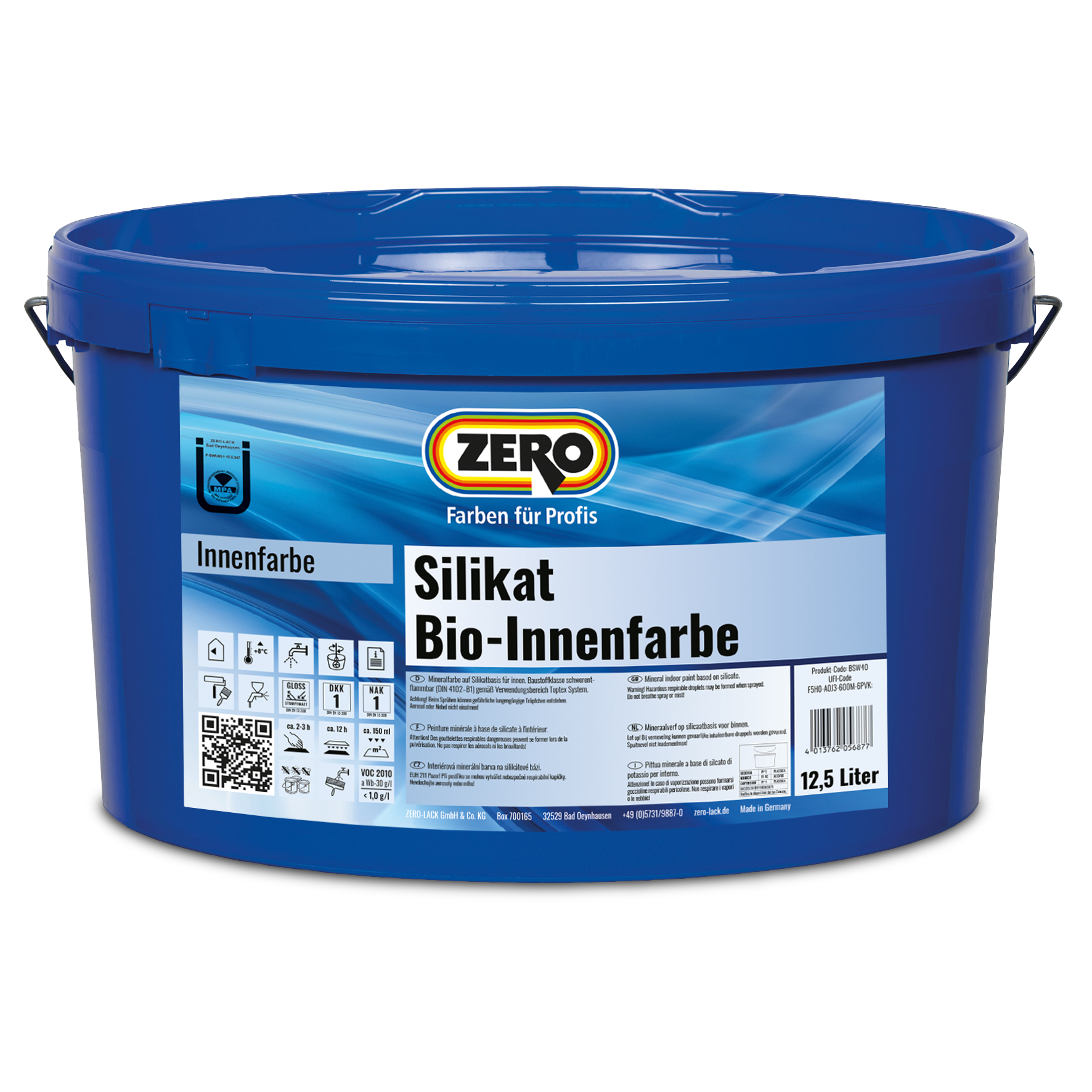 Silikat Innenfarbe, Zero Bio-Silikiatinnenfarbe 12,5Ltr