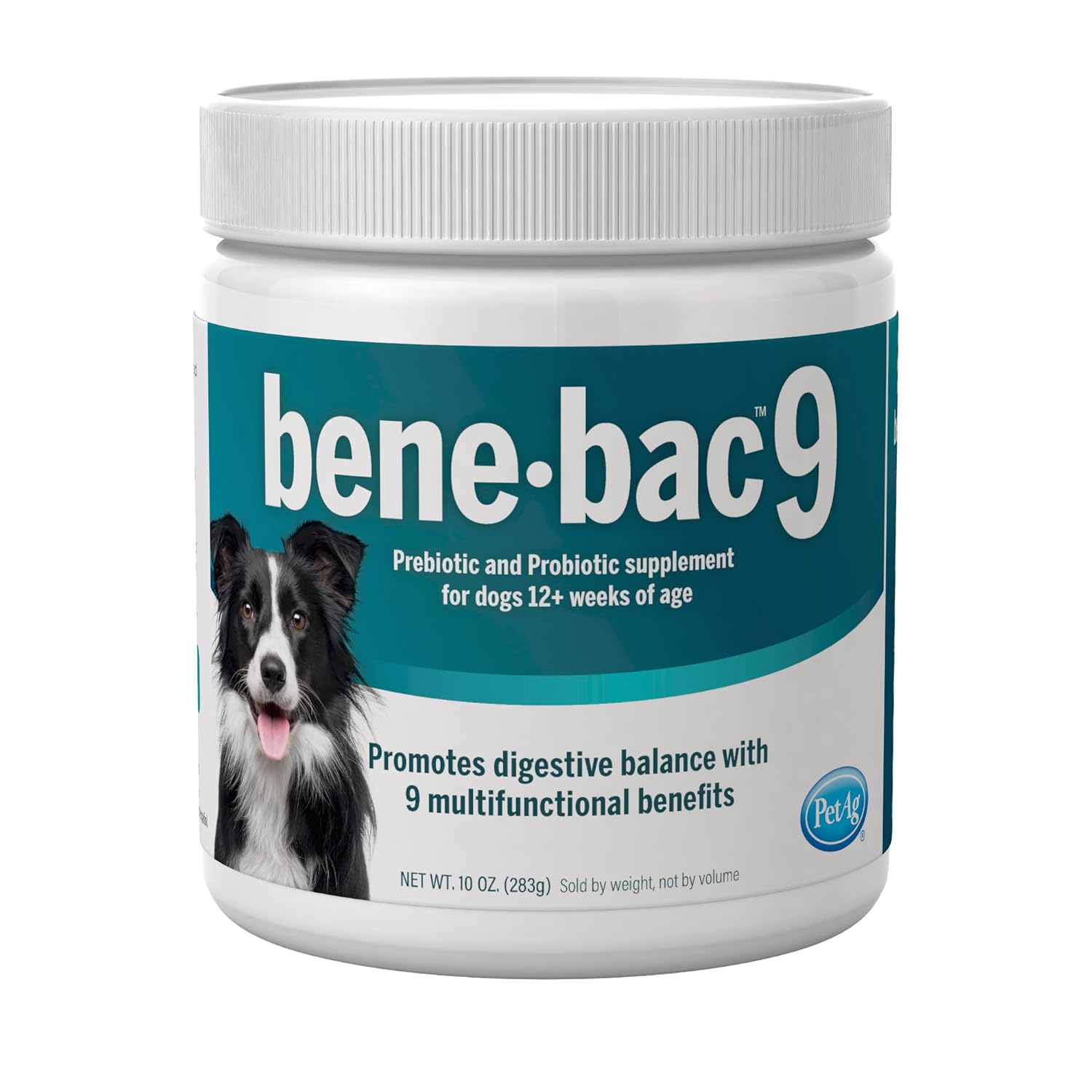 Pet-Ag Bene-Bac 9-10 oz Powder - Prebiotic and Probiotic Supplement for Dogs 12 Weeks and Older - Provides Nine Multifunctional Benefits