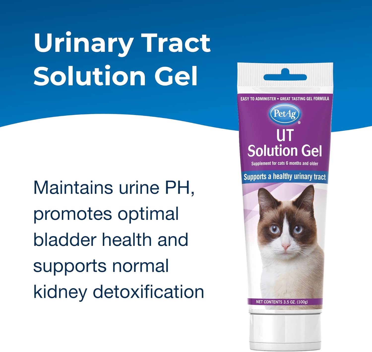 PetAg UT Solution Gel Supplement for Cats - 3.5 oz - Supports a Healthy Urinary Tract for Cats 6 Months and Older