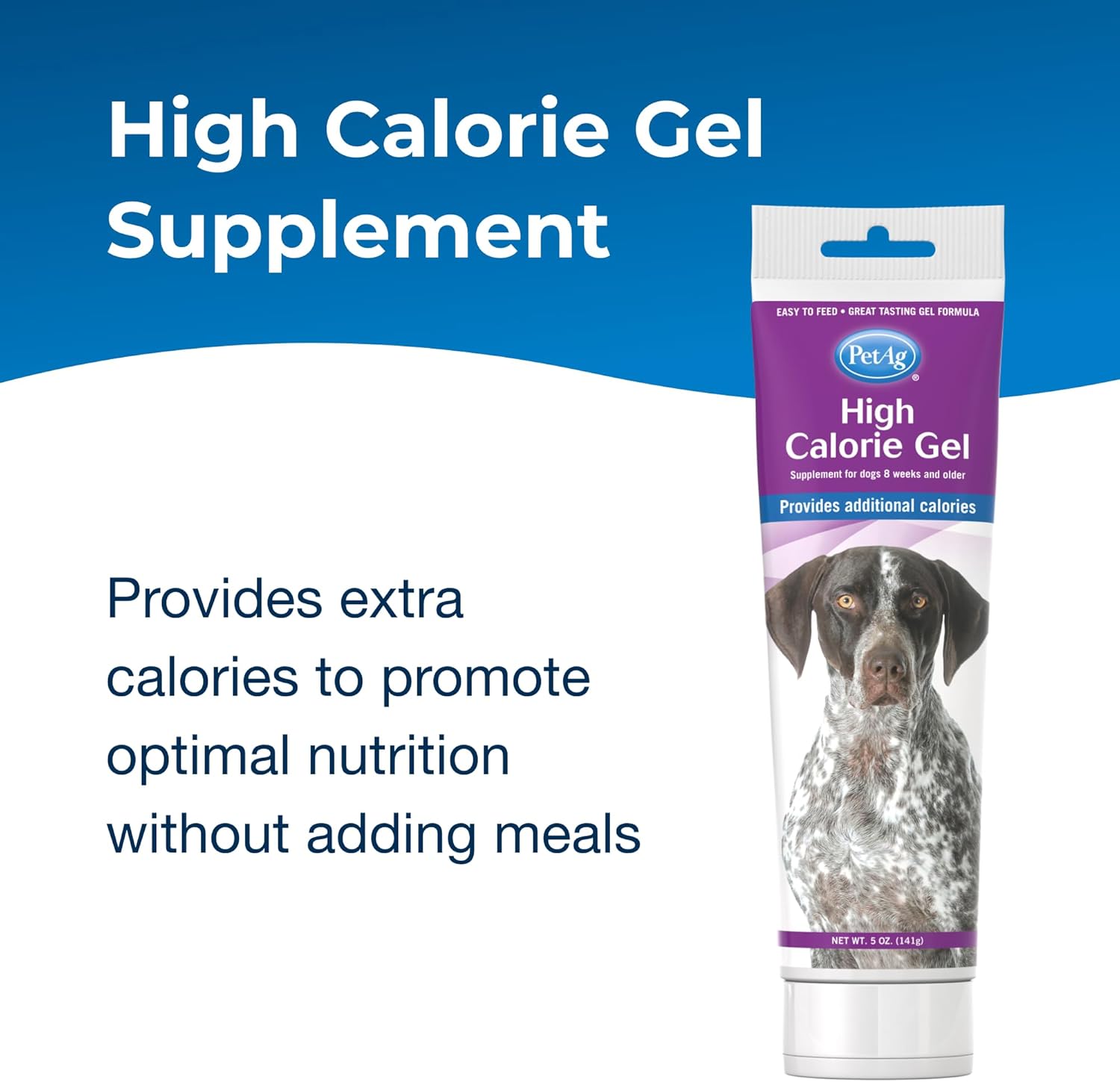 PetAg High Calorie Gel for Dogs 5 oz (141 g) | Nutritional Supplement for Underweight Dogs and Puppies | Supports Weight Gain and Energy | Tasty Easy-to-Feed Calorie Booster