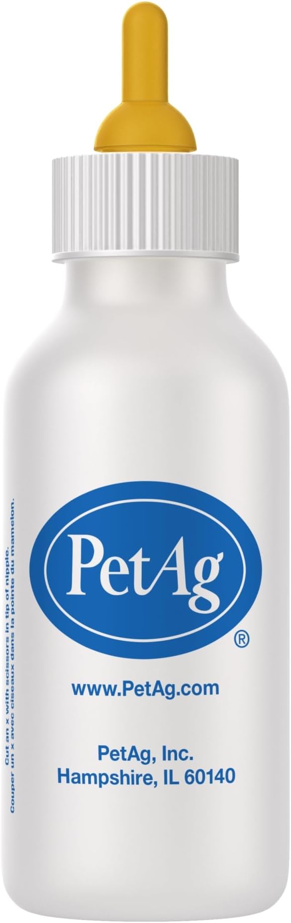 PetAg Nurser Bottle - 2 oz ad 4oz- Promotes The Natural Feeding of Liquids - Designed for Small Animals - Durable & Easy to Clean