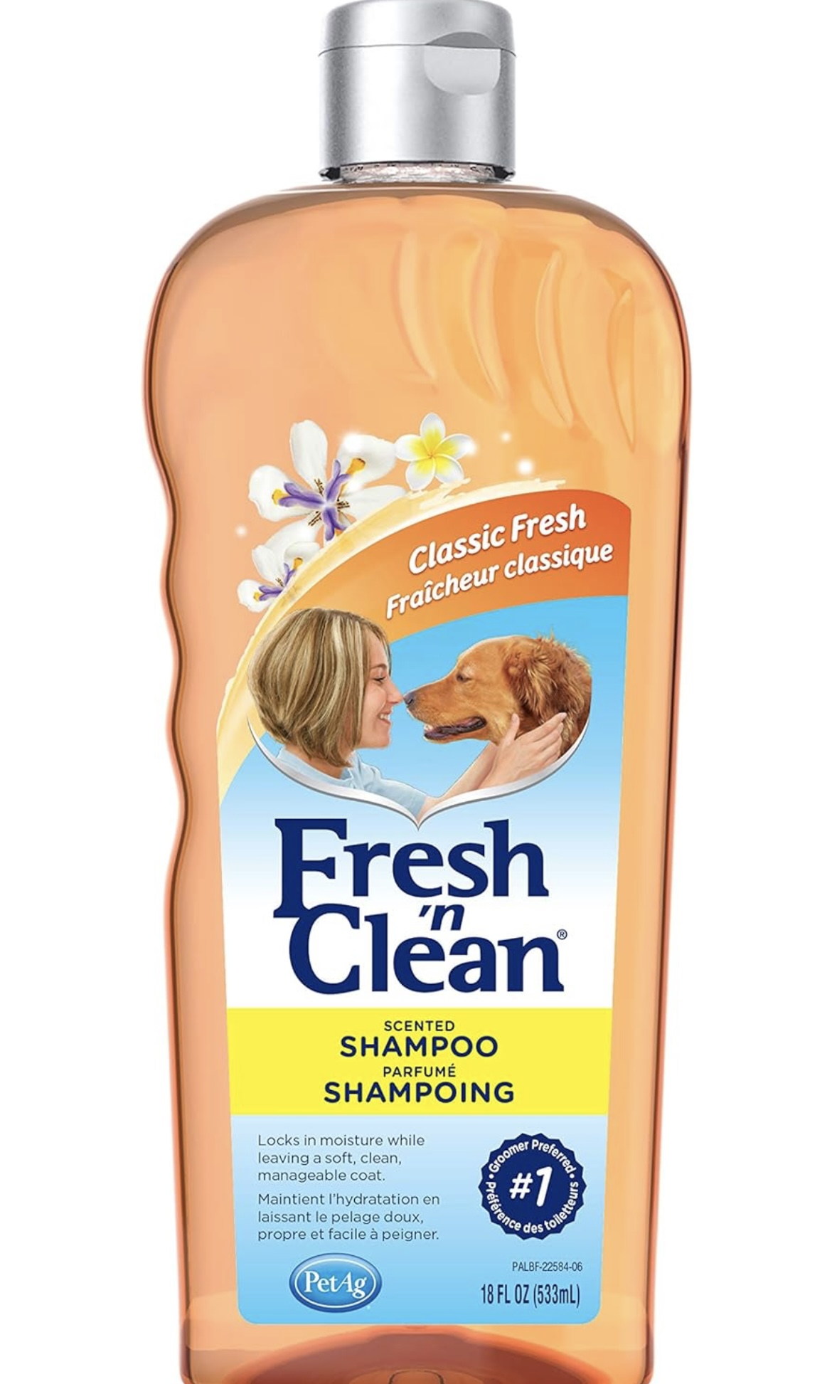 Pet-Ag Fresh ’n Clean Scented Shampoo, Classic Fresh Scent - 18 oz - Moisturizes with Vitamin E & Aloe Vera - Strengthens & Repairs Coats - Soap Free