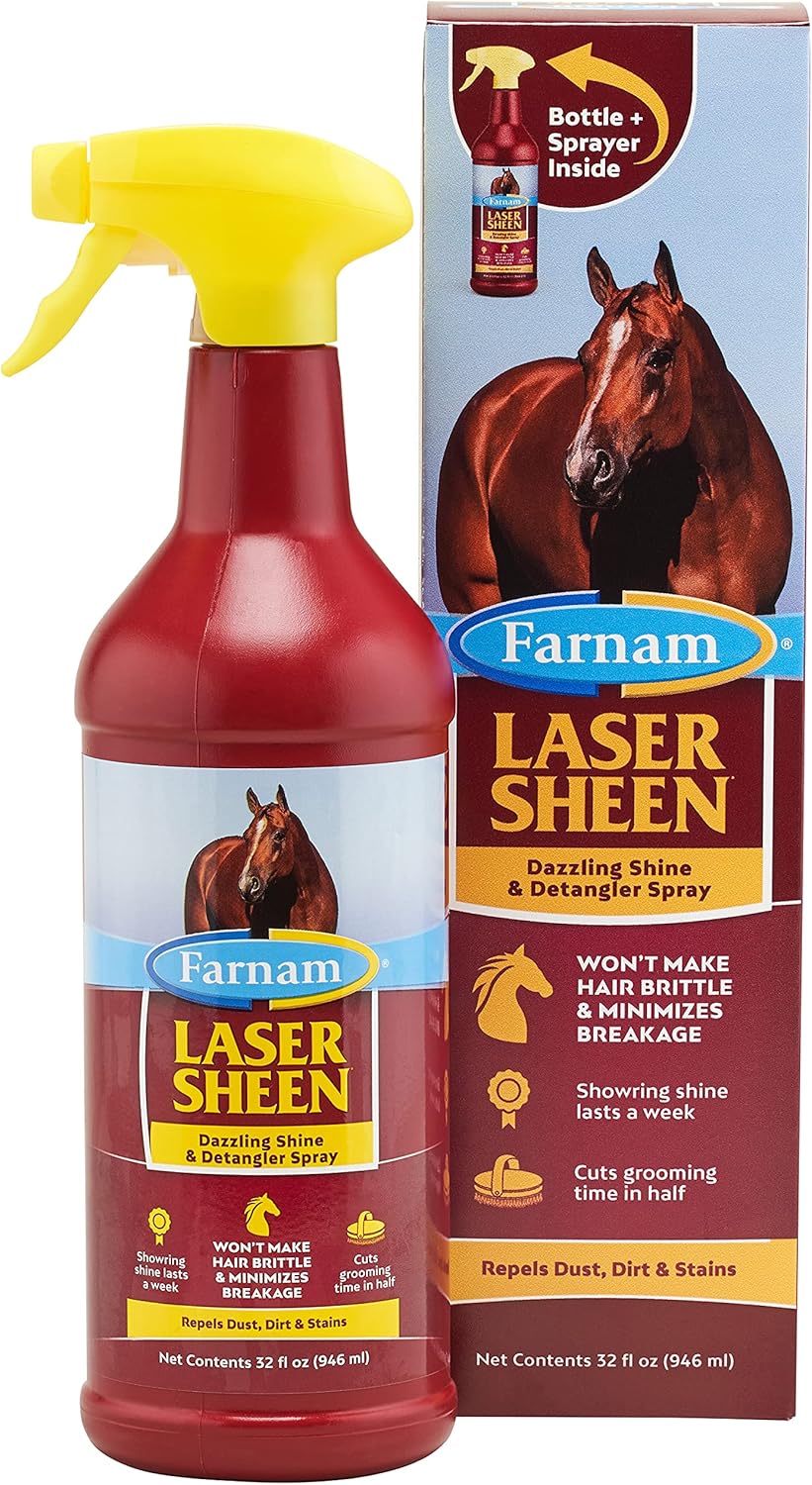 Farnam Laser Sheen Dazzling Shine & Detangler Spray 32 Ounces 