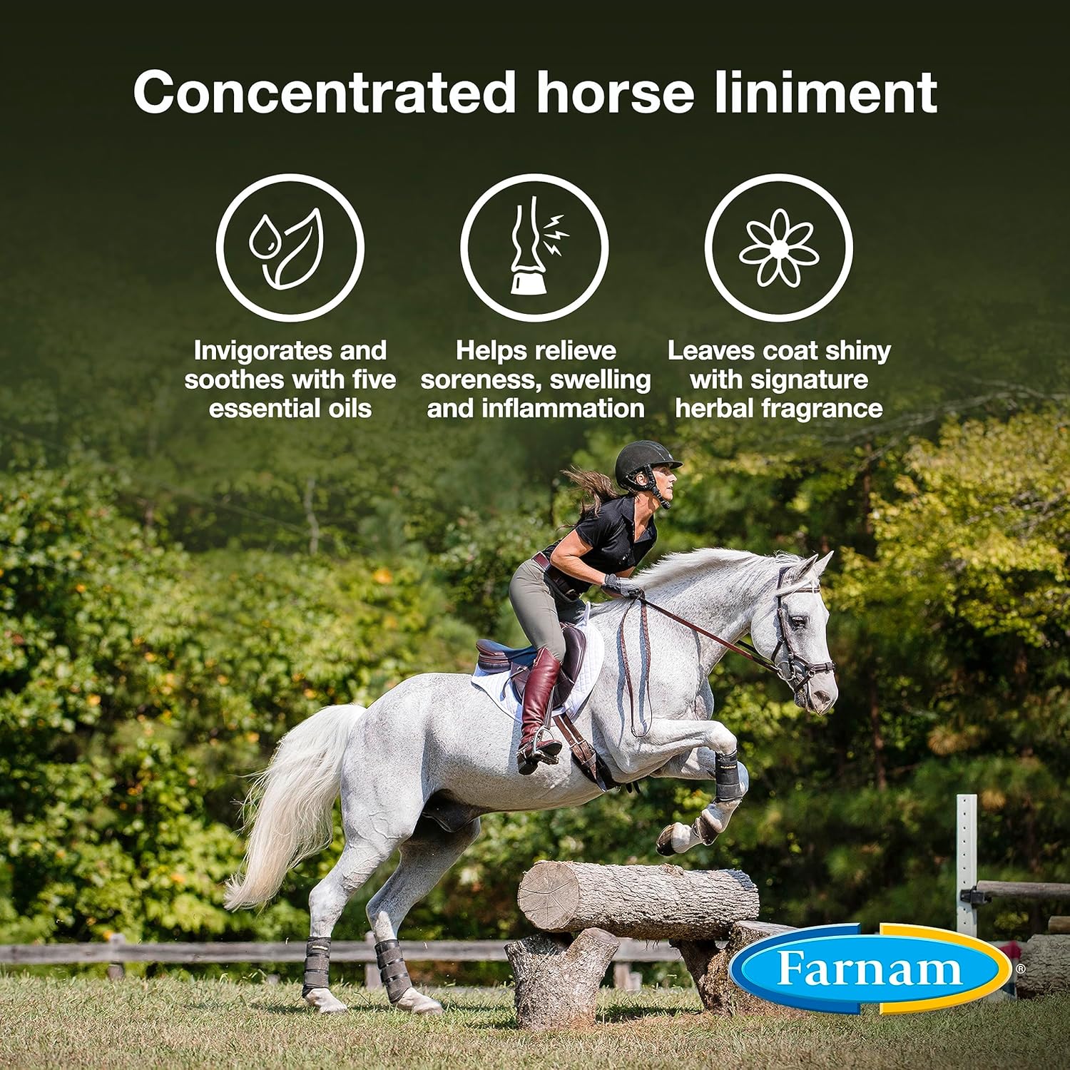 Farnam Vetrolin Horse Liniment for Muscle Soreness, Stiffness and Inflammation Relief on Horses, Helps Reduce Swelling 128 Ounces Visit the Farnam Store