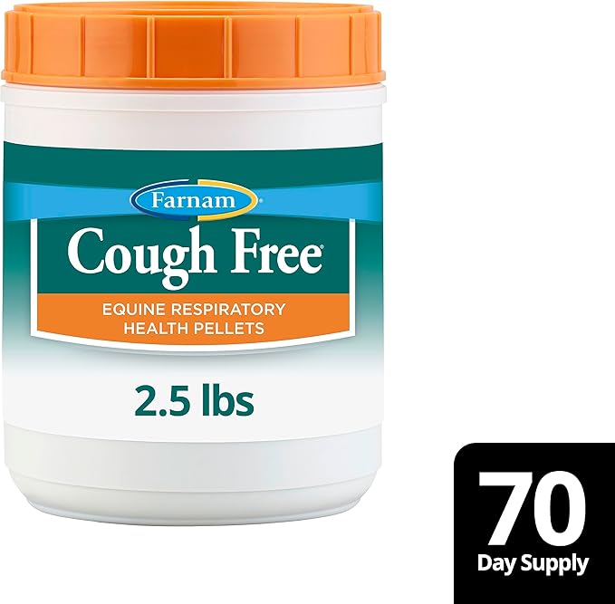 Farnam Cough Free Horse Supplement Pellets, Provides Respiratory Support for Horses with Seasonal Allergies or Stable Cough, 2.5 pounds, 70 Day Supply