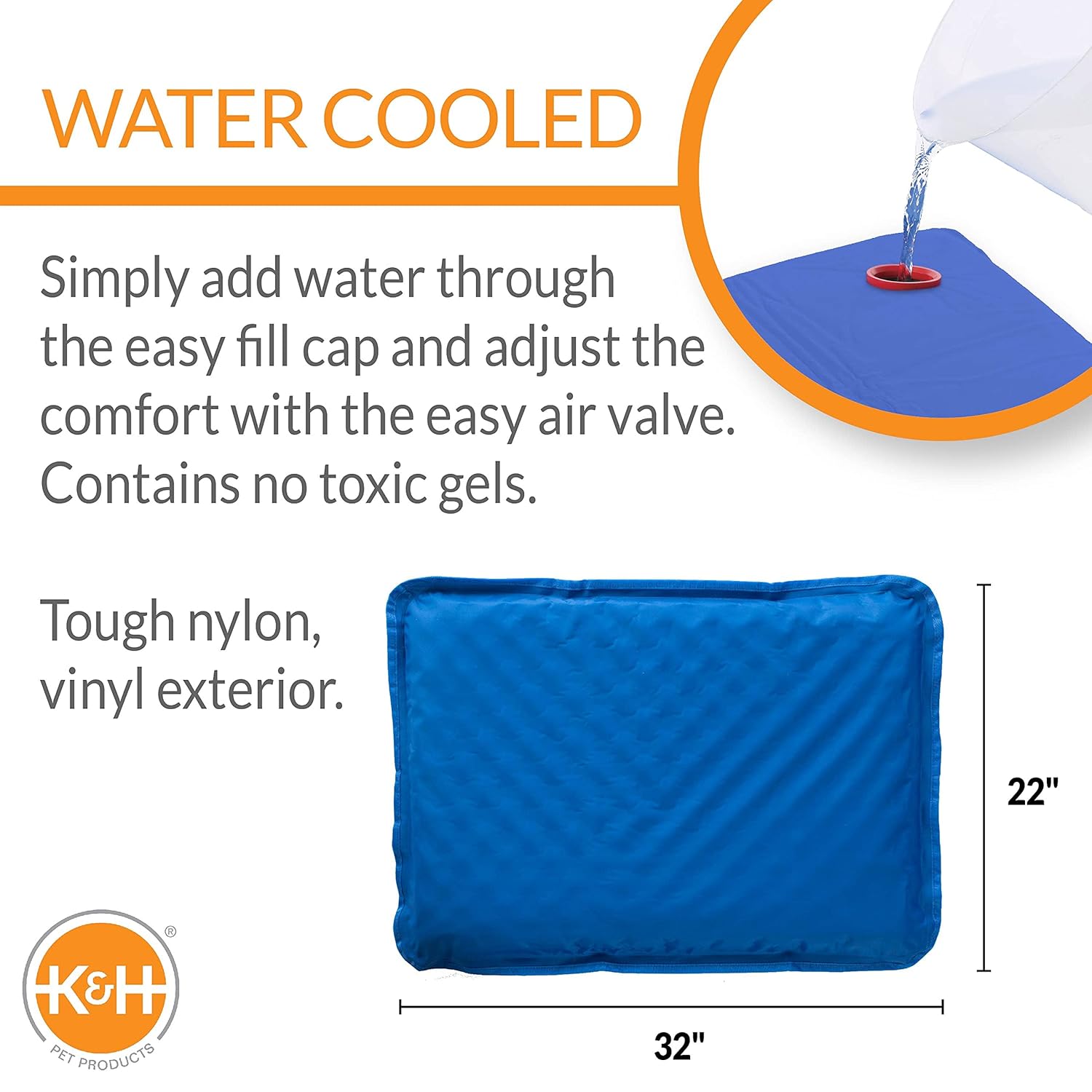 K&H Pet Products Coolin' Comfort Bed Blue Small 17 X 24 Inches
