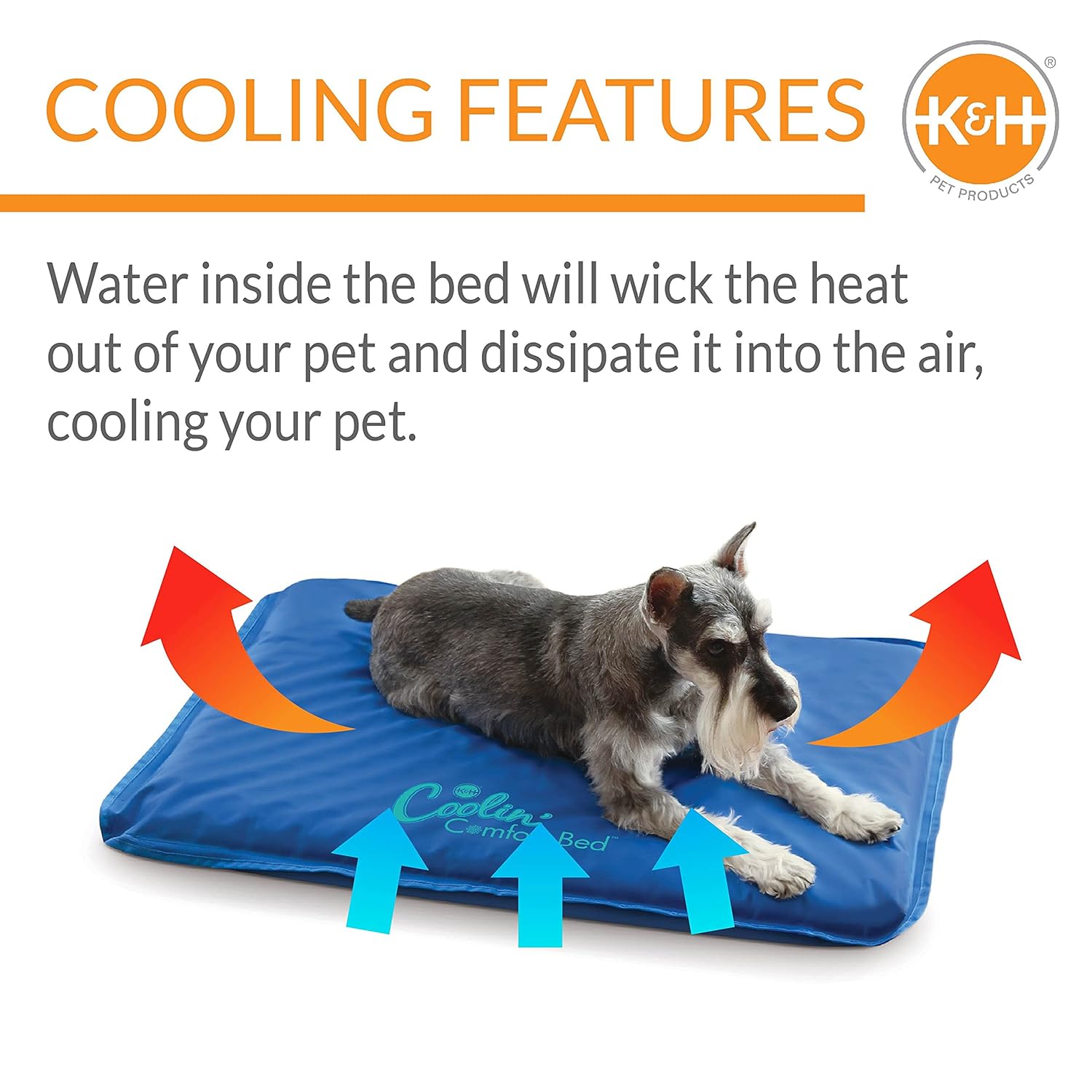 K&H Pet Products Coolin' Comfort Bed Blue Small 17 X 24 Inches
