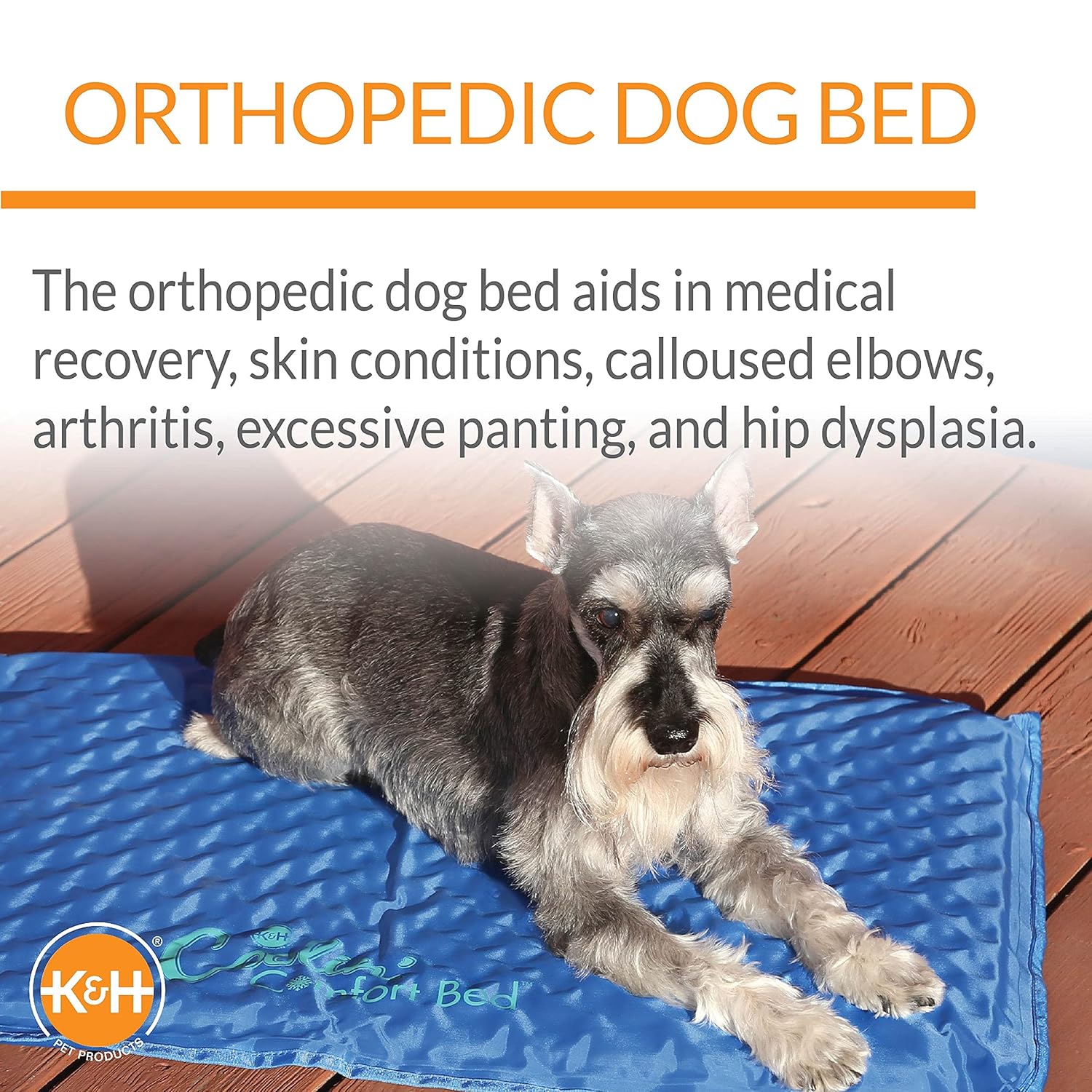 K&H Pet Products Coolin' Comfort Bed Blue Small 17 X 24 Inches