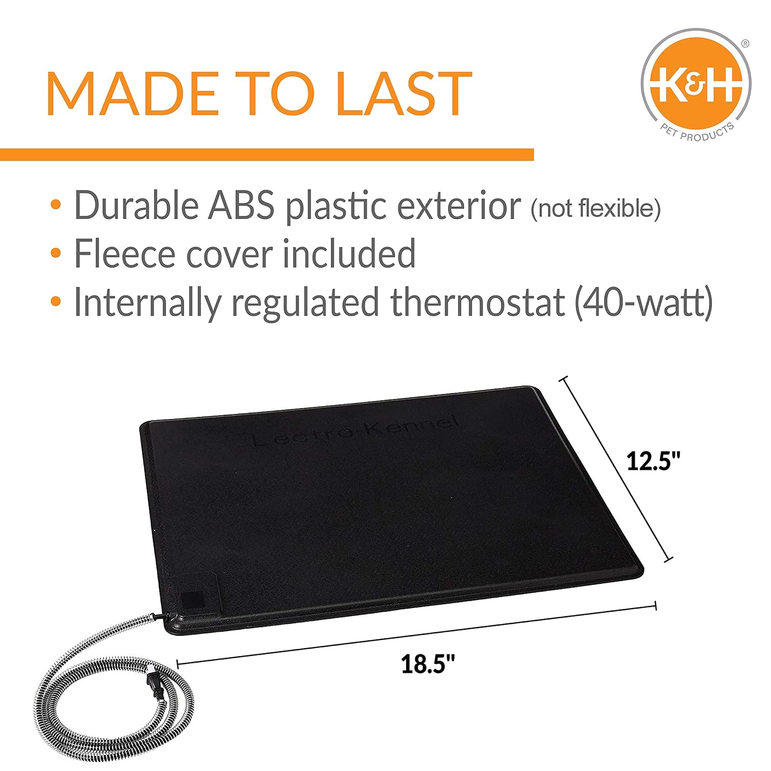 K&H Manufacturing Lectro-Kennel Heated Mat with FREE Cover 