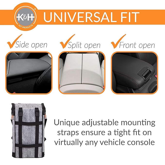 K&H Pet Products Portable Pet Console Booster Dog Car Seat Light Gray 10 X 15 X 9.5 Inches