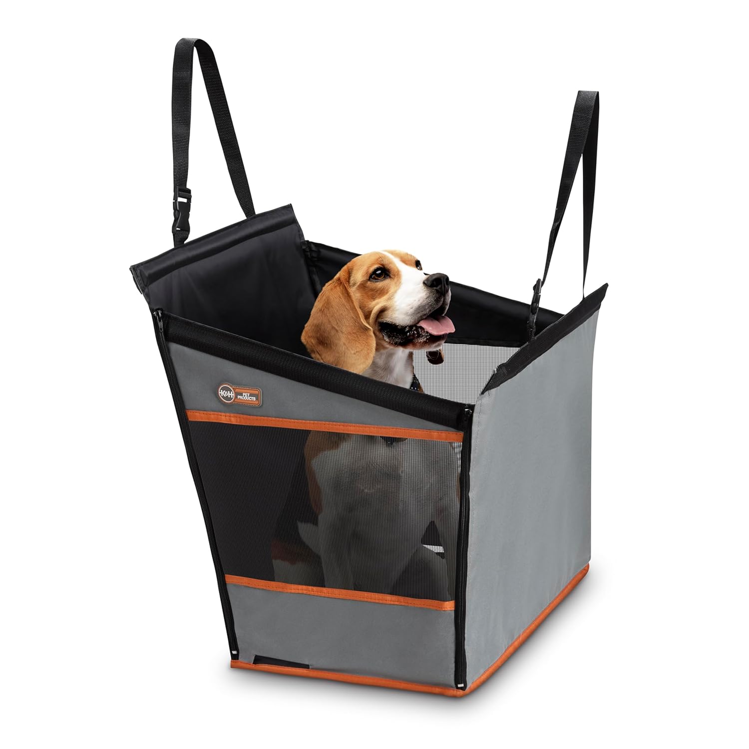 K&H Pet Products Buckle N Go Dog Car Seat for Medium Dogs, Waterproof Fabric, Breathable Mesh Sides, Adjustable Seat Belt Leash, Carseat for Small to Medium Pets, Car Seat Cover - 21 X 13 X 19in