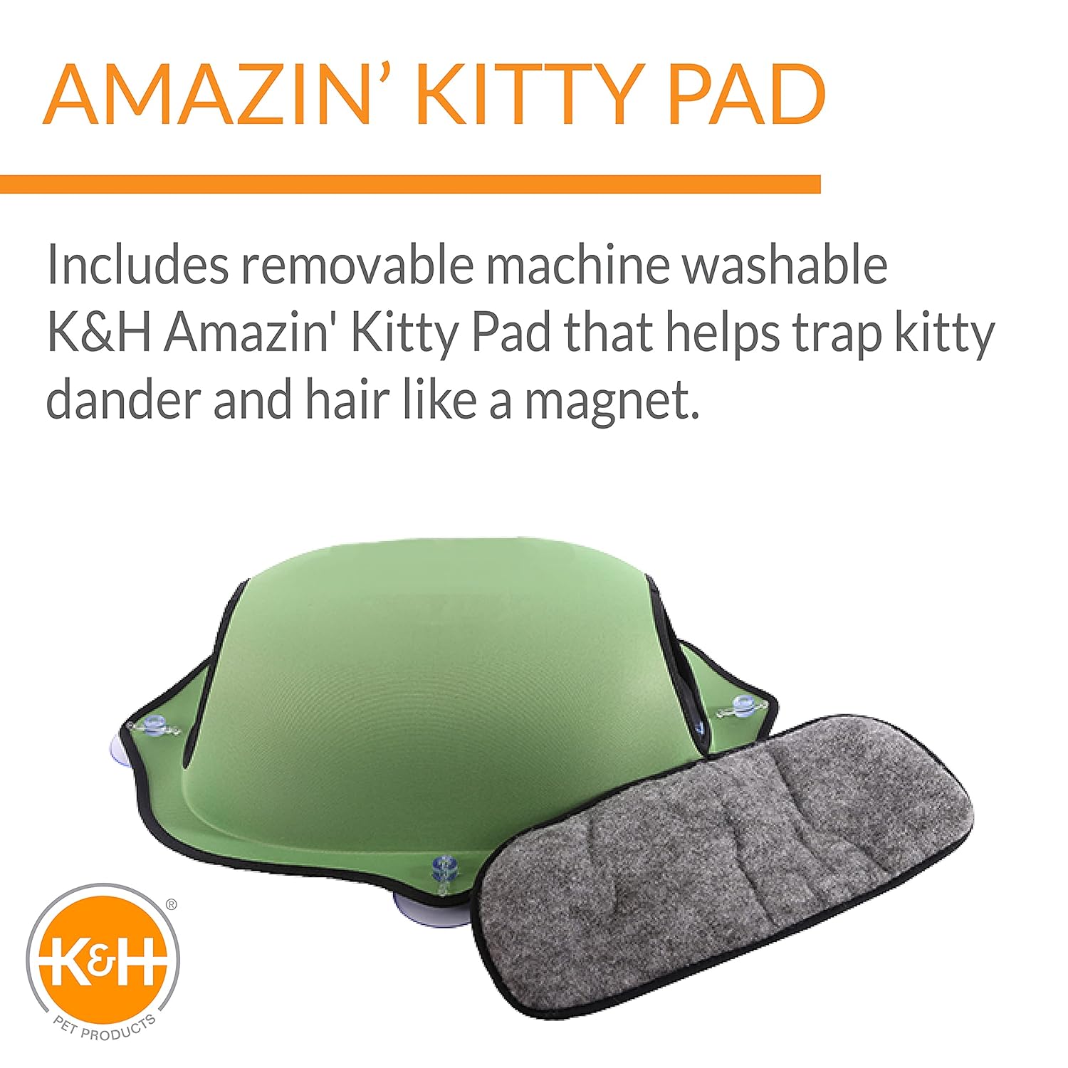 K&H Pet Products EZ Mount Window Pod Kitty Sill Green 27" x 20"