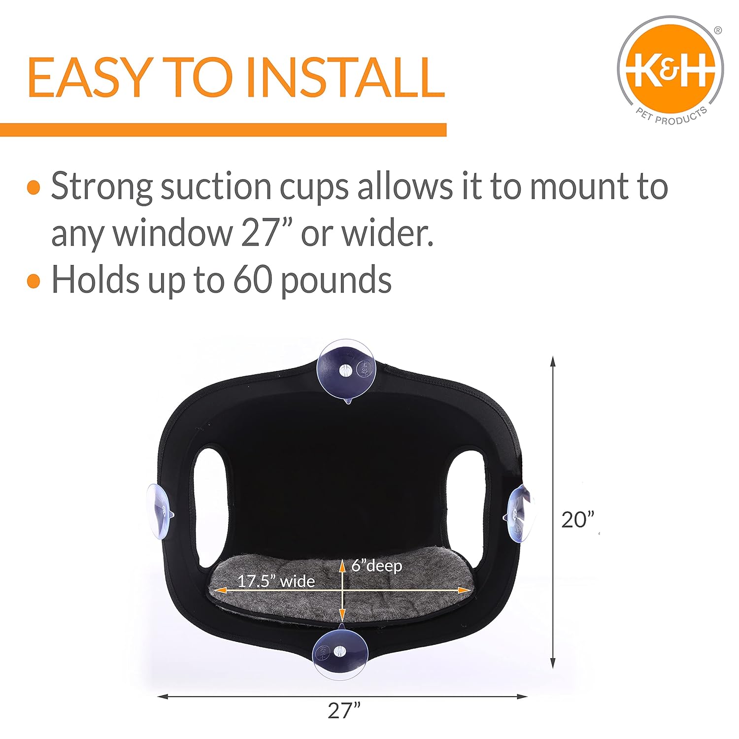 K&H Pet Products EZ Mount Window Pod Kitty Sill Green 27" x 20"