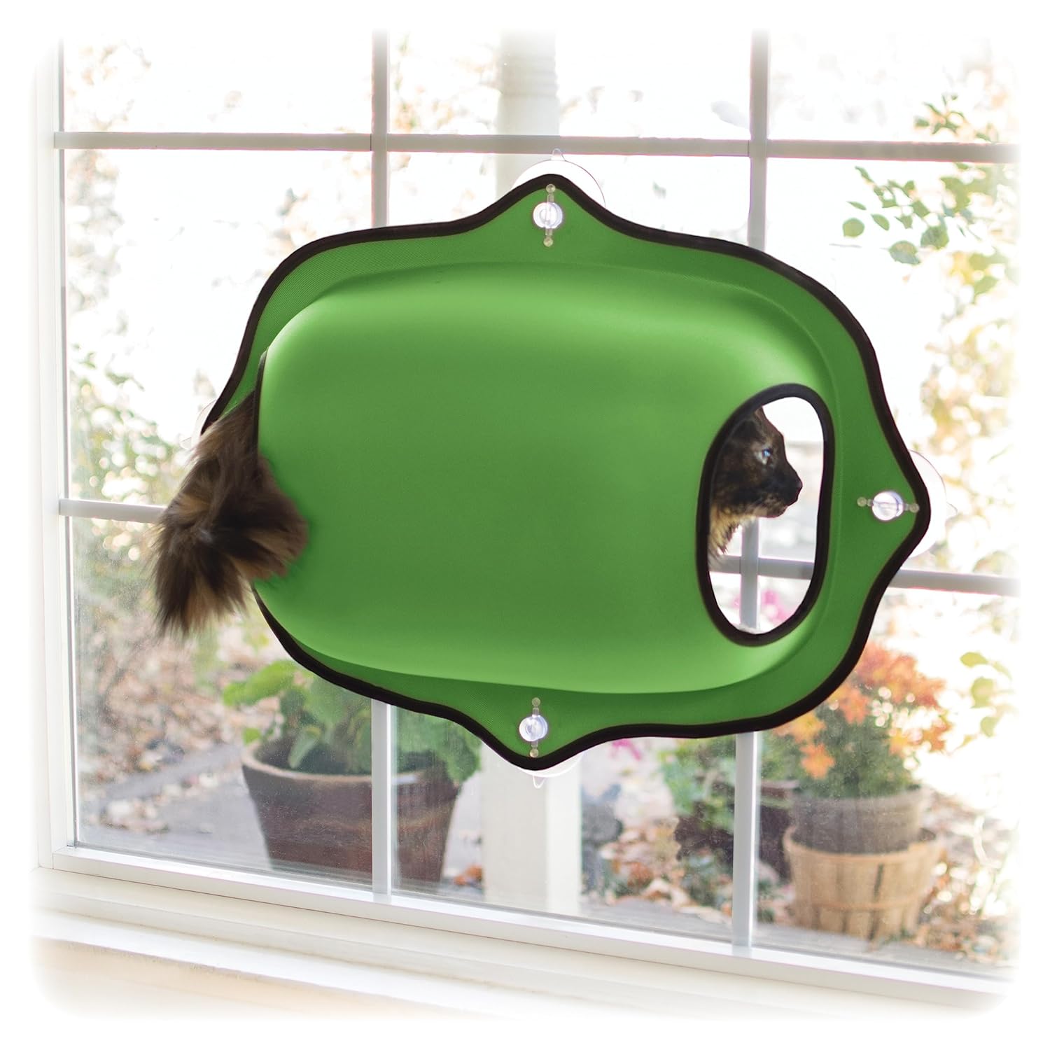 K&H Pet Products EZ Mount Window Pod Kitty Sill Green 27" x 20"