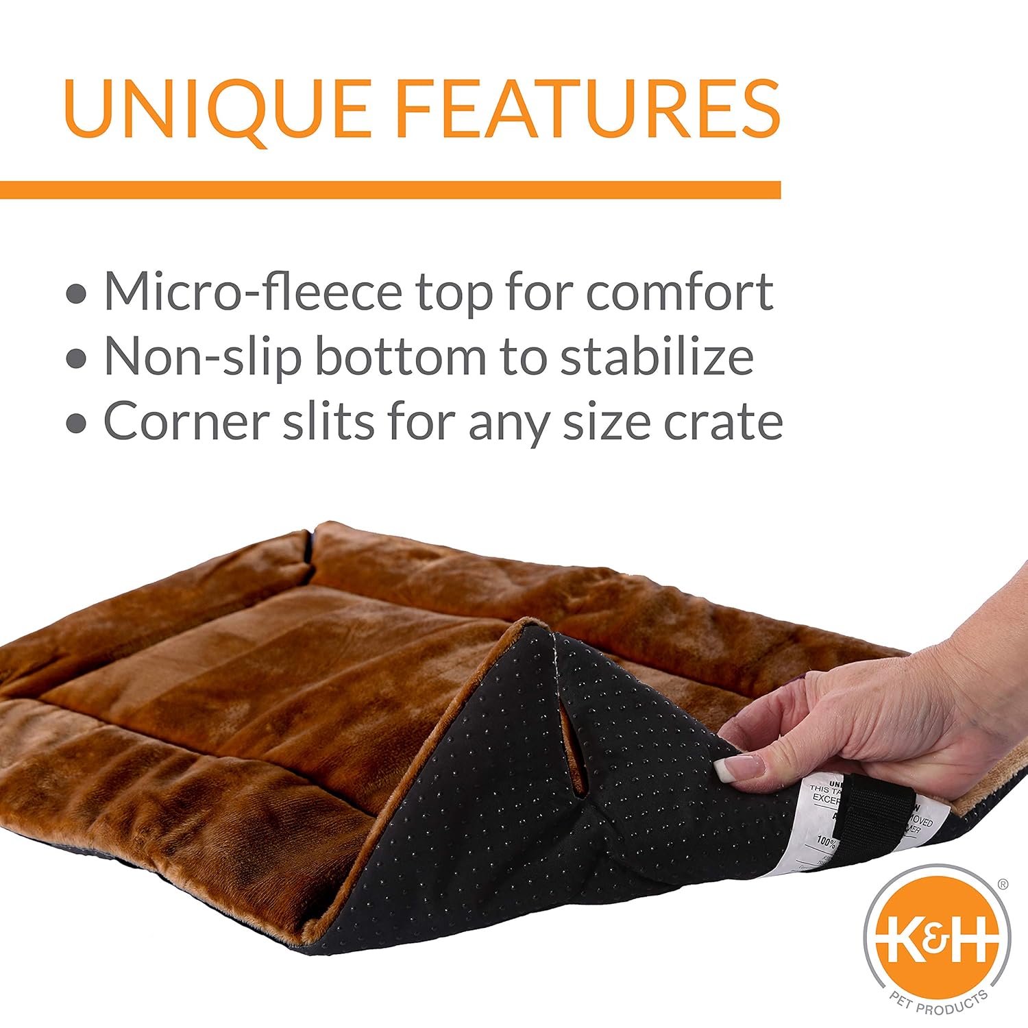 K&H PET PRODUCTS Self-Warming Pet Crate Pad, Mocha, XX-Large/37 x 54"