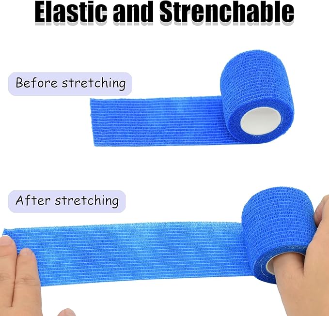 Vetmatters Petrap, Self-Adhesive, Only Sticks to Itself, Non-Woven Tape for Dog Legs, Paws, Wounds, First Aid Cohesive Bandage for Horse, Cat, Bird, Animal