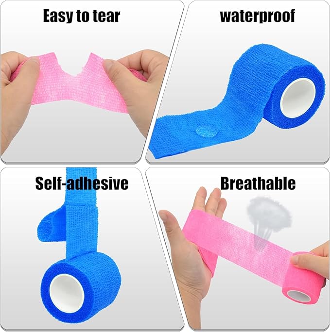 Vetmatters Petrap, Self-Adhesive, Only Sticks to Itself, Non-Woven Tape for Dog Legs, Paws, Wounds, First Aid Cohesive Bandage for Horse, Cat, Bird, Animal