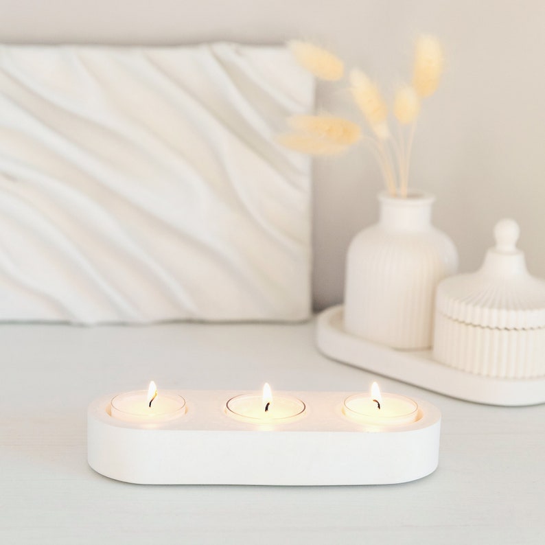 FARAMIR STORE Tealight Candle Holder – Modern Decorative Rock Candle Holder with Stylish Stones for Home, Office, and Table Décor