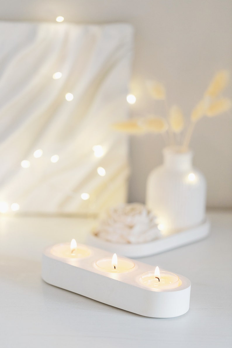 FARAMIR STORE Tealight Candle Holder – Modern Decorative Rock Candle Holder with Stylish Stones for Home, Office, and Table Décor