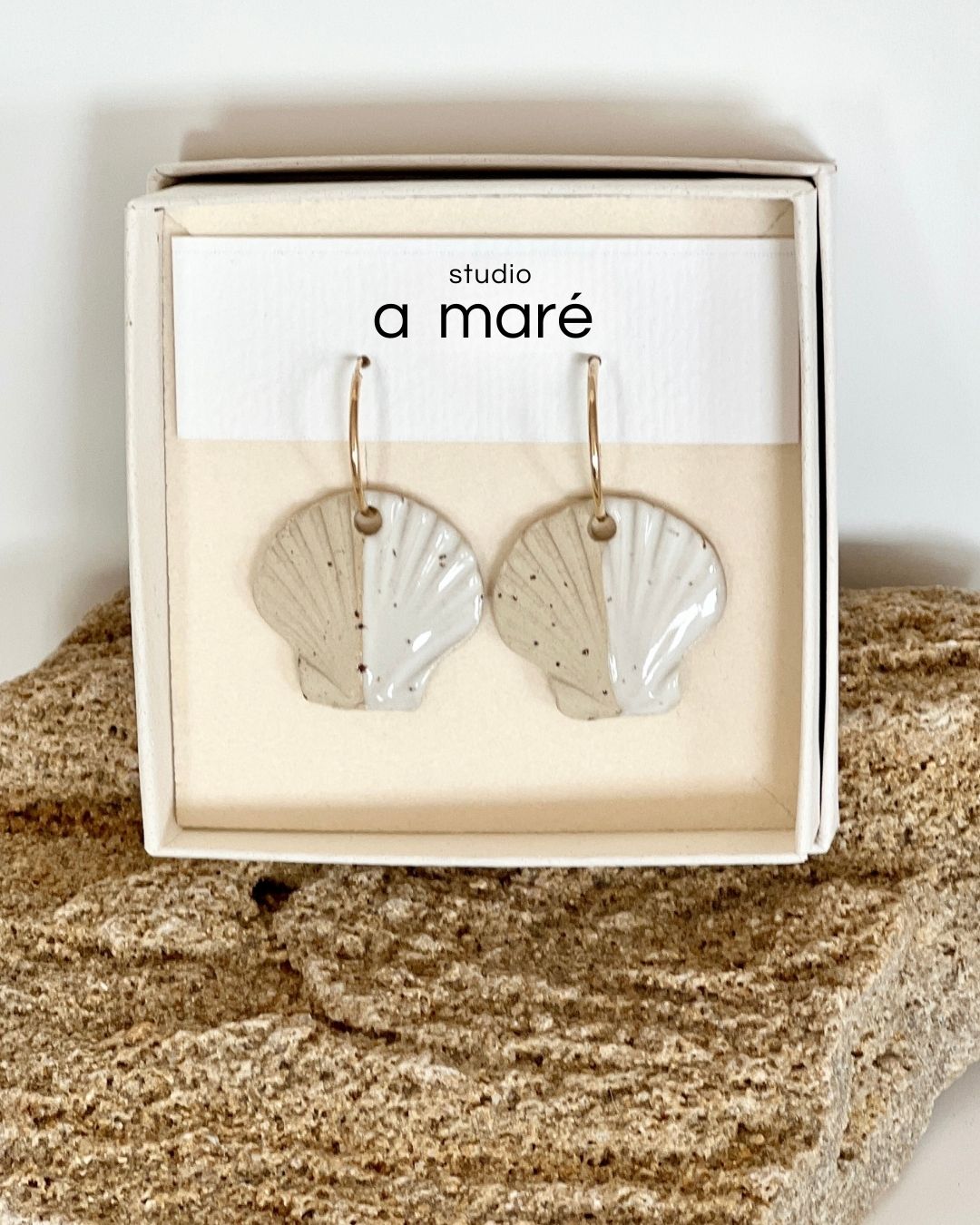 earrings ~ big shell