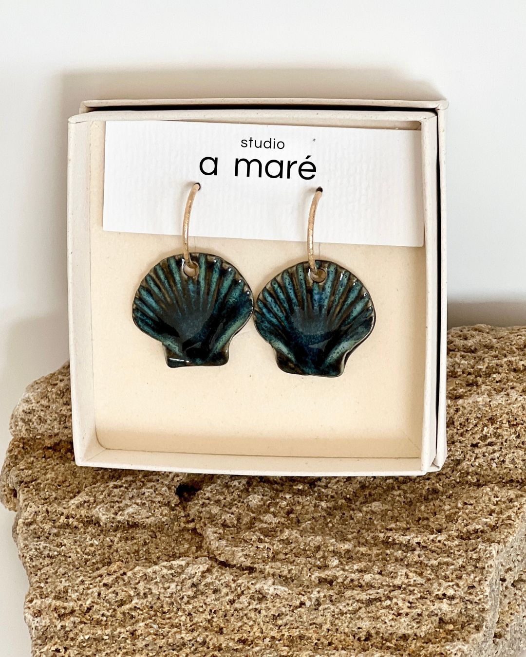 earrings ~ big shell