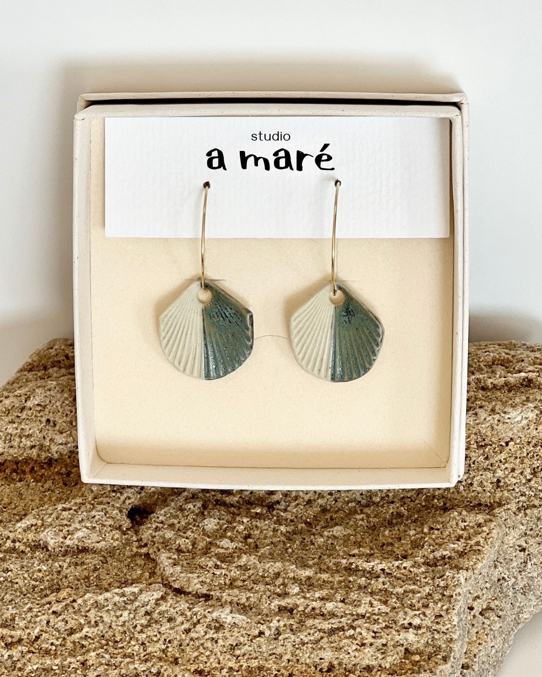 earrings ~ small shell