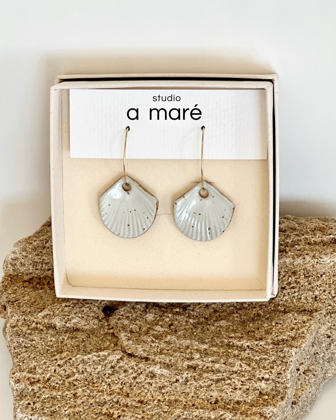 earrings ~ small shell