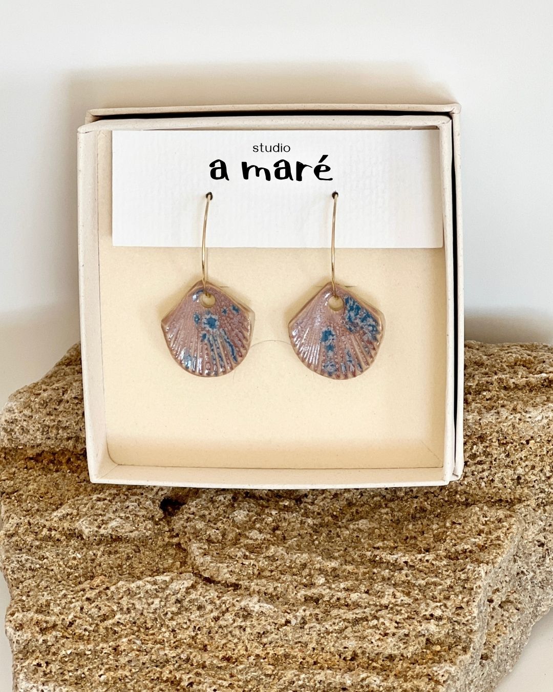 earrings ~ small shell